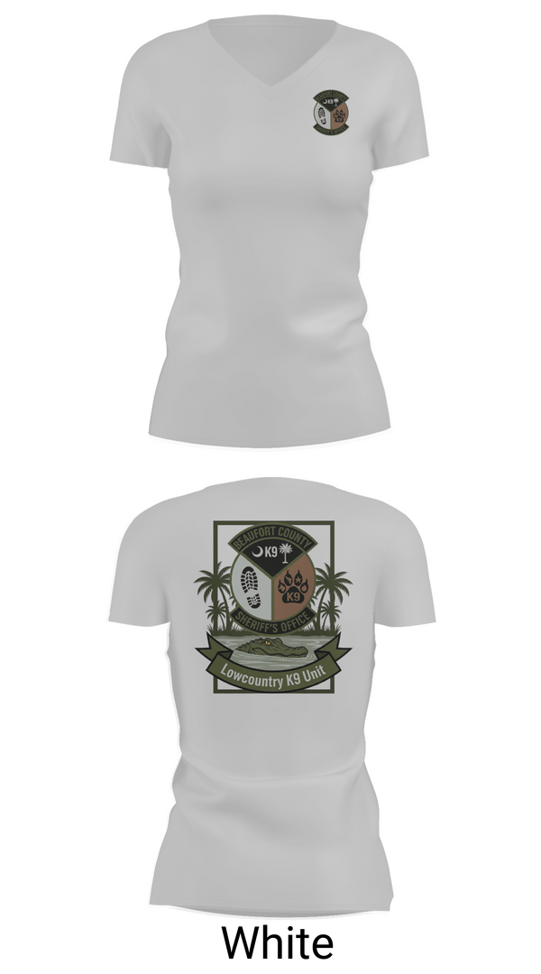 Womens Short Sleeve Vneck Shirt, Lowcountry K-9 Unit, Police, Teamtime, Team time, sublimation, custom sports apparel, team uniforms, spirit wear, spiritwear, sports uniforms, custom shirts, team store, custom team store, fundraiser sports, apparel fundraiser