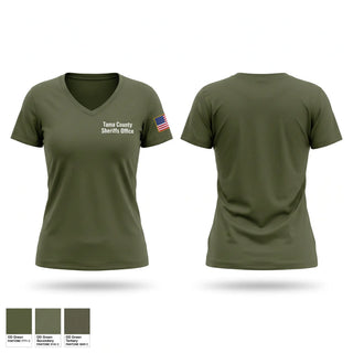 Womens Short Sleeve Vneck Shirt, Tama County Sheriff’s Office, Police, Teamtime, Team time, sublimation, custom sports apparel, team uniforms, spirit wear, spiritwear, sports uniforms, custom shirts, team store, custom team store, fundraiser sports, apparel fundraiser