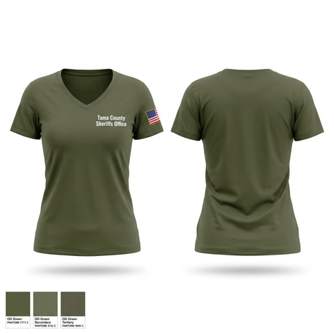 Womens Short Sleeve Vneck Shirt, Tama County Sheriff’s Office, Police, Teamtime, Team time, sublimation, custom sports apparel, team uniforms, spirit wear, spiritwear, sports uniforms, custom shirts, team store, custom team store, fundraiser sports, apparel fundraiser