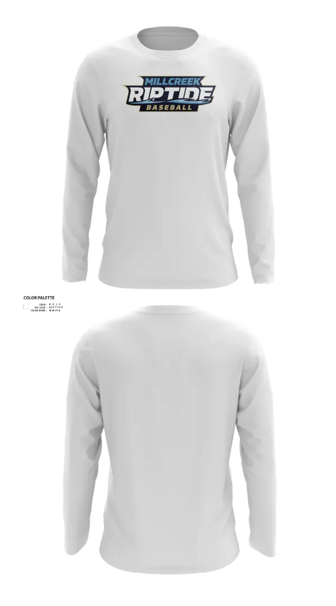 Long Sleeve Performance Shirt, Millcreek Riptide, Baseball, Teamtime, Team time, sublimation, custom sports apparel, team uniforms, spirit wear, spiritwear, sports uniforms, custom shirts, team store, custom team store, fundraiser sports, apparel fundraiser