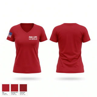 Womens Short Sleeve Vneck Shirt, Phillips fired and rescue, Fire Department, Teamtime, Team time, sublimation, custom sports apparel, team uniforms, spirit wear, spiritwear, sports uniforms, custom shirts, team store, custom team store, fundraiser sports, apparel fundraiser