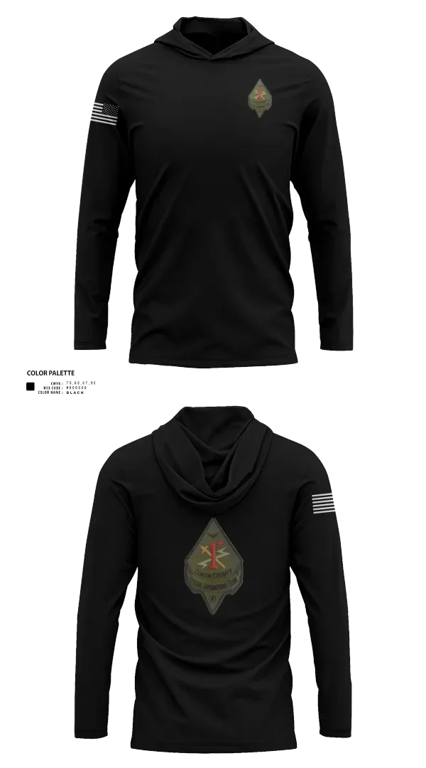 Long Sleeve Performance Shirt with hood, Clinton County SOT, , Teamtime, Team time, sublimation, custom sports apparel, team uniforms, spirit wear, spiritwear, sports uniforms, custom shirts, team store, custom team store, fundraiser sports, apparel fundraiser