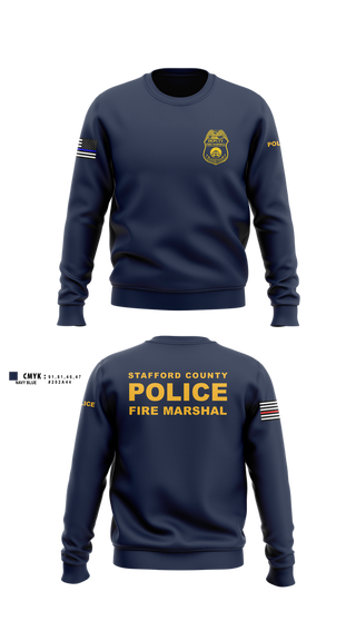 Crew Neck Sweatshirt, Stafford County Fire Marshal's Office, Police, Teamtime, Team time, sublimation, custom sports apparel, team uniforms, spirit wear, spiritwear, sports uniforms, custom shirts, team store, custom team store, fundraiser sports, apparel fundraiser