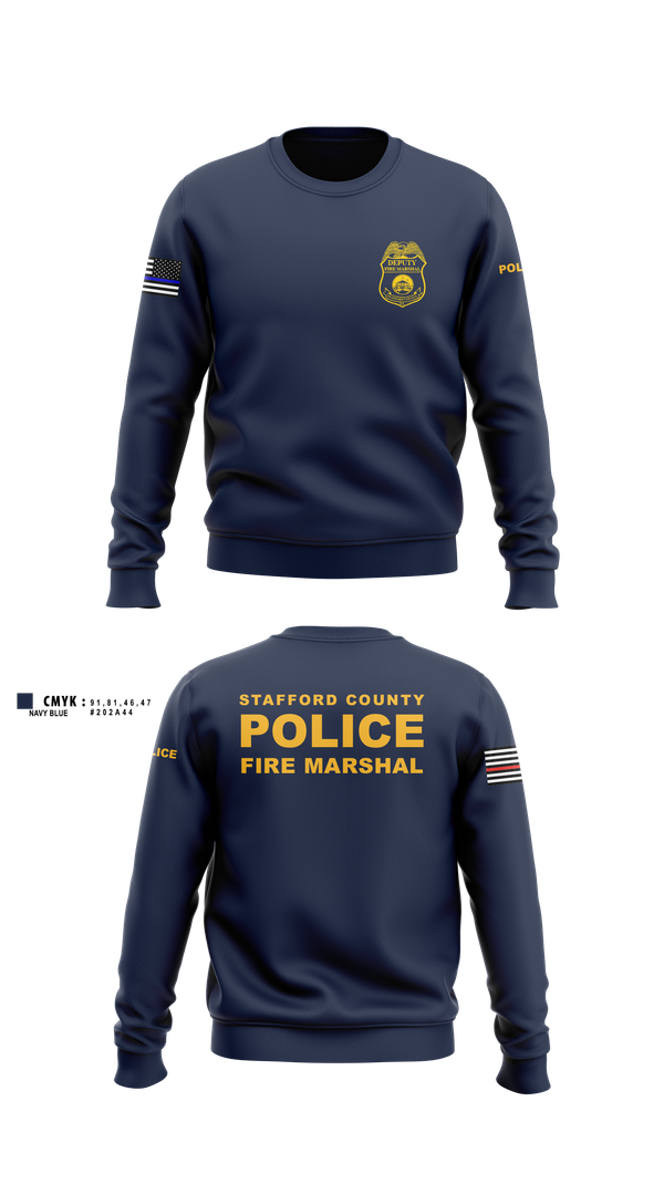 Crew Neck Sweatshirt, Stafford County Fire Marshal's Office, Police, Teamtime, Team time, sublimation, custom sports apparel, team uniforms, spirit wear, spiritwear, sports uniforms, custom shirts, team store, custom team store, fundraiser sports, apparel fundraiser