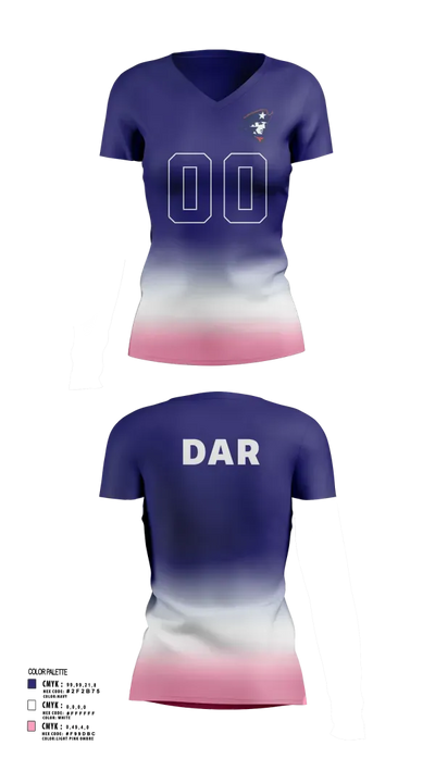 Kate Duncan Smith DAR School Volleyball 52095920 Women's Short Sleeve V-neck Shirt - 46