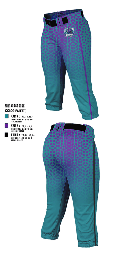 Softball Pants, Wild Sirens, Softball, Teamtime, Team time, sublimation, custom sports apparel, team uniforms, spirit wear, spiritwear, sports uniforms, custom shirts, team store, custom team store, fundraiser sports, apparel fundraiser