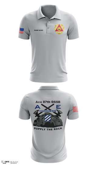 Short Sleeve Performance Polo, Aco 87th DSSB, Army, Teamtime, Team time, sublimation, custom sports apparel, team uniforms, spirit wear, spiritwear, sports uniforms, custom shirts, team store, custom team store, fundraiser sports, apparel fundraiser