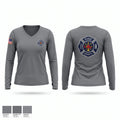 Tawakoni South Volunteer Fire Department Women's Long Sleeve V-neck Shirt - 1