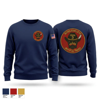 Crew Neck Sweatshirt, Nicholasville Fire Truck 3, Fire Department, Teamtime, Team time, sublimation, custom sports apparel, team uniforms, spirit wear, spiritwear, sports uniforms, custom shirts, team store, custom team store, fundraiser sports, apparel fundraiser