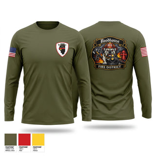 Long Sleeve Performance Shirt, Roodhouse Fire Protection District, Fire Department, Teamtime, Team time, sublimation, custom sports apparel, team uniforms, spirit wear, spiritwear, sports uniforms, custom shirts, team store, custom team store, fundraiser sports, apparel fundraiser