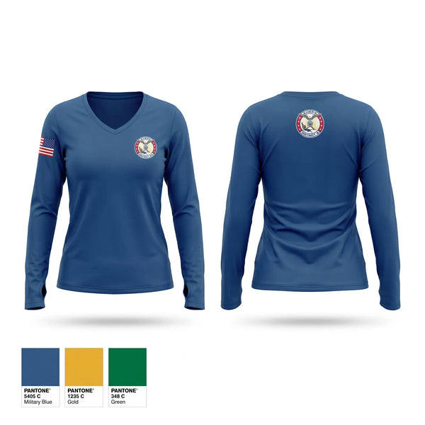 Womens Long Sleeve Vneck Shirt, AHEPA, , Teamtime, Team time, sublimation, custom sports apparel, team uniforms, spirit wear, spiritwear, sports uniforms, custom shirts, team store, custom team store, fundraiser sports, apparel fundraiser