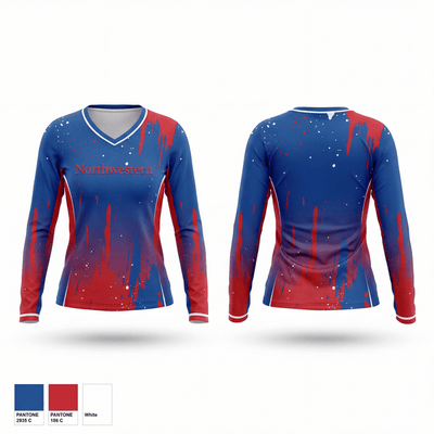 Northwestern 4335668 Women's Long Sleeve V-neck Shirt - 1