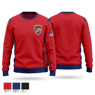 Crew Neck Sweatshirt, St. Boni, Fire Department, Teamtime, Team time, sublimation, custom sports apparel, team uniforms, spirit wear, spiritwear, sports uniforms, custom shirts, team store, custom team store, fundraiser sports, apparel fundraiser