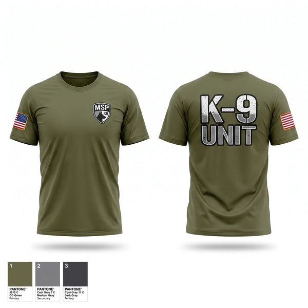 State Patrol K9 Unit Old School Cotton Feel Shirt - 1