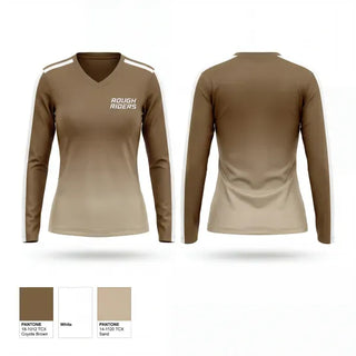 Womens Long Sleeve Vneck Shirt, Rough riders, Spirit Store, Teamtime, Team time, sublimation, custom sports apparel, team uniforms, spirit wear, spiritwear, sports uniforms, custom shirts, team store, custom team store, fundraiser sports, apparel fundraiser