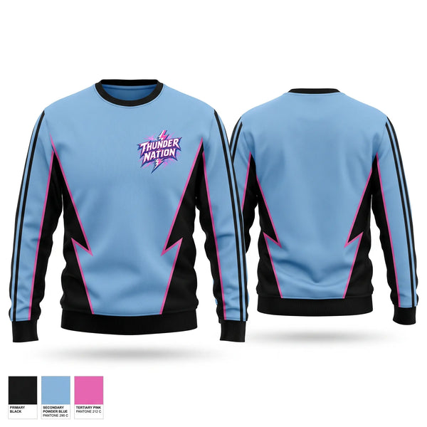Crew Neck Sweatshirt, Thunder Nation, Men's Basketball, Teamtime, Team time, sublimation, custom sports apparel, team uniforms, spirit wear, spiritwear, sports uniforms, custom shirts, team store, custom team store, fundraiser sports, apparel fundraiser