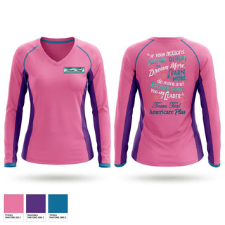 Womens Long Sleeve Vneck Shirt, Team Teal, EMS/EMT, Teamtime, Team time, sublimation, custom sports apparel, team uniforms, spirit wear, spiritwear, sports uniforms, custom shirts, team store, custom team store, fundraiser sports, apparel fundraiser