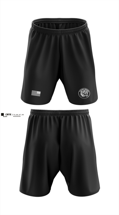 White Platoon Raging RhinosUs Army Athletic Shorts With Pockets - 1