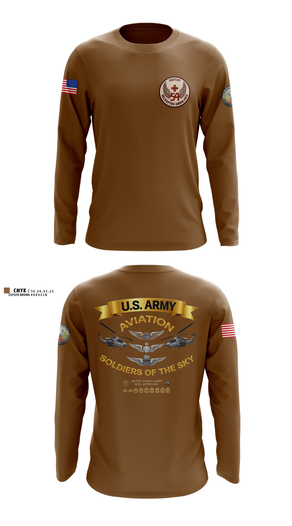 Long Sleeve Performance Shirt, 54th Medical Company, Army, Teamtime, Team time, sublimation, custom sports apparel, team uniforms, spirit wear, spiritwear, sports uniforms, custom shirts, team store, custom team store, fundraiser sports, apparel fundraiser