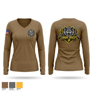 Womens Long Sleeve Vneck Shirt, Veterinary readiness activity, Army, Teamtime, Team time, sublimation, custom sports apparel, team uniforms, spirit wear, spiritwear, sports uniforms, custom shirts, team store, custom team store, fundraiser sports, apparel fundraiser