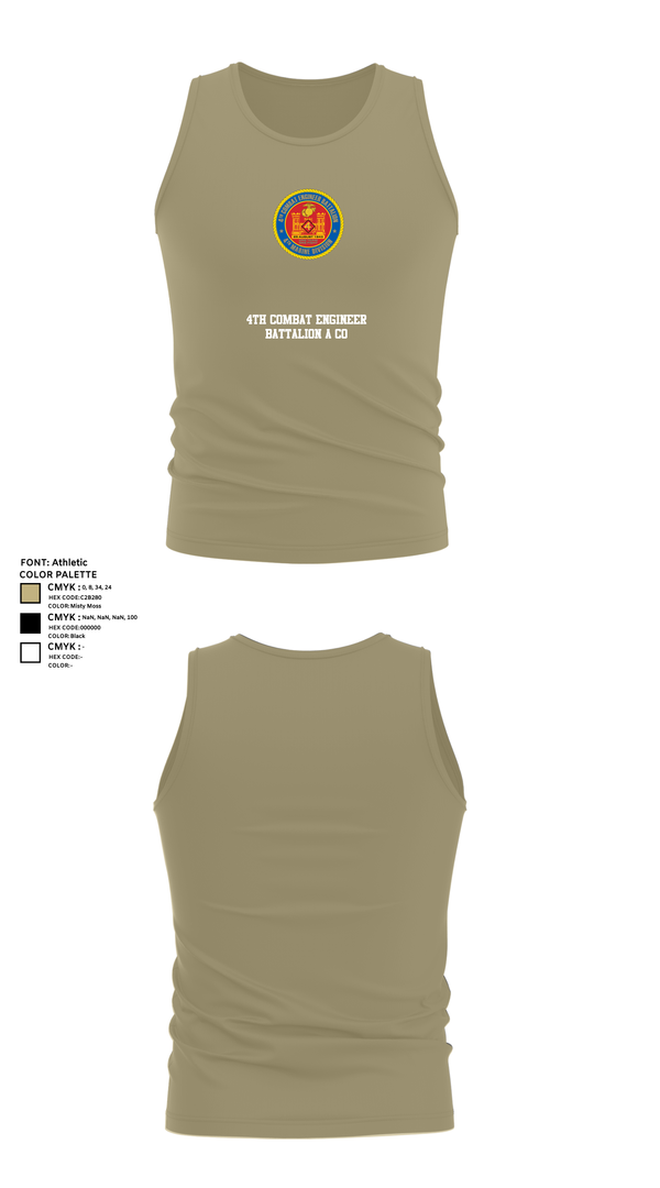 Tank Top, 4th Combat Engineer Battalion A Co, Marines, Teamtime, Team time, sublimation, custom sports apparel, team uniforms, spirit wear, spiritwear, sports uniforms, custom shirts, team store, custom team store, fundraiser sports, apparel fundraiser