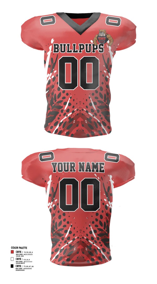 Football Jersey, Bullpups, , Teamtime, Team time, sublimation, custom sports apparel, team uniforms, spirit wear, spiritwear, sports uniforms, custom shirts, team store, custom team store, fundraiser sports, apparel fundraiser