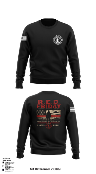 Crew Neck Sweatshirt, Lander rural fire, Fire Department, Teamtime, Team time, sublimation, custom sports apparel, team uniforms, spirit wear, spiritwear, sports uniforms, custom shirts, team store, custom team store, fundraiser sports, apparel fundraiser