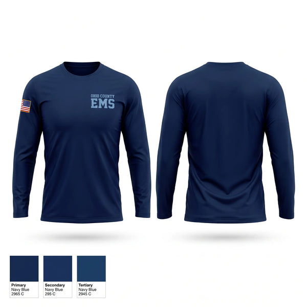 Long Sleeve Performance Shirt, Ohio County EMS, EMS/EMT, Teamtime, Team time, sublimation, custom sports apparel, team uniforms, spirit wear, spiritwear, sports uniforms, custom shirts, team store, custom team store, fundraiser sports, apparel fundraiser