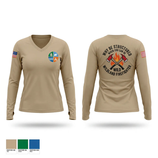 Womens Long Sleeve Vneck Shirt, N.Bryan, Fire Department, Teamtime, Team time, sublimation, custom sports apparel, team uniforms, spirit wear, spiritwear, sports uniforms, custom shirts, team store, custom team store, fundraiser sports, apparel fundraiser