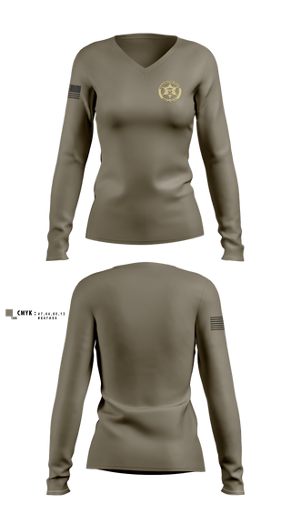 Womens Long Sleeve Vneck Shirt, Farmington Police Department, Police, Teamtime, Team time, sublimation, custom sports apparel, team uniforms, spirit wear, spiritwear, sports uniforms, custom shirts, team store, custom team store, fundraiser sports, apparel fundraiser