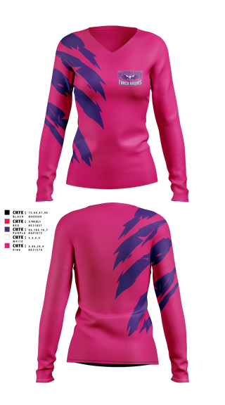 Womens Long Sleeve Vneck Shirt, Carolina Track Hawks, Track & Field, Teamtime, Team time, sublimation, custom sports apparel, team uniforms, spirit wear, spiritwear, sports uniforms, custom shirts, team store, custom team store, fundraiser sports, apparel fundraiser