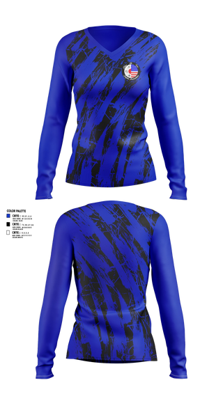 Womens Long Sleeve Vneck Shirt, Mansfield Martial Arts Center, , Teamtime, Team time, sublimation, custom sports apparel, team uniforms, spirit wear, spiritwear, sports uniforms, custom shirts, team store, custom team store, fundraiser sports, apparel fundraiser
