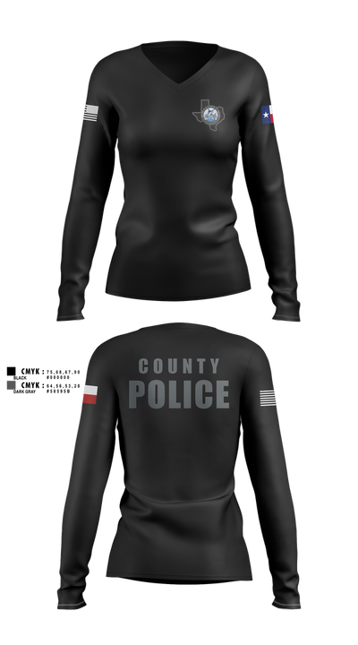 Nueces County Constable PCT4 30073114 Women's Long Sleeve V-neck Shirt - 5