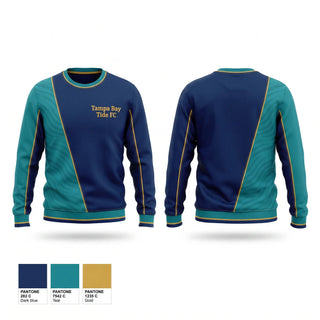Crew Neck Sweatshirt, Tampa Bay Tide FC, Men's Soccer, Teamtime, Team time, sublimation, custom sports apparel, team uniforms, spirit wear, spiritwear, sports uniforms, custom shirts, team store, custom team store, fundraiser sports, apparel fundraiser