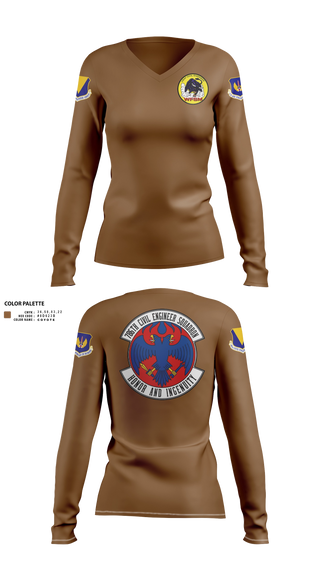 Womens Long Sleeve Vneck Shirt, 786th CES, Air Force, Teamtime, Team time, sublimation, custom sports apparel, team uniforms, spirit wear, spiritwear, sports uniforms, custom shirts, team store, custom team store, fundraiser sports, apparel fundraiser