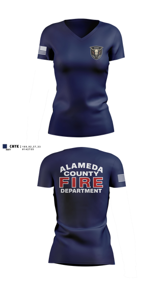 Womens Short Sleeve Vneck Shirt, Alameda County Fire Department Crew 8, Fire Department, Teamtime, Team time, sublimation, custom sports apparel, team uniforms, spirit wear, spiritwear, sports uniforms, custom shirts, team store, custom team store, fundraiser sports, apparel fundraiser