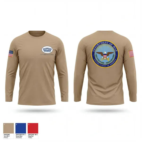 Long Sleeve Performance Shirt, Department of War, Army, Teamtime, Team time, sublimation, custom sports apparel, team uniforms, spirit wear, spiritwear, sports uniforms, custom shirts, team store, custom team store, fundraiser sports, apparel fundraiser