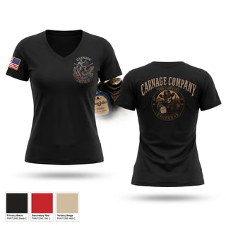 Womens Short Sleeve Vneck Shirt, Final Carnage 2-37 AR, Army, Teamtime, Team time, sublimation, custom sports apparel, team uniforms, spirit wear, spiritwear, sports uniforms, custom shirts, team store, custom team store, fundraiser sports, apparel fundraiser