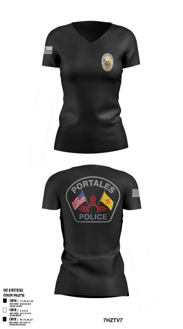 Womens Short Sleeve Vneck Shirt, Portales Police Department, Police, Teamtime, Team time, sublimation, custom sports apparel, team uniforms, spirit wear, spiritwear, sports uniforms, custom shirts, team store, custom team store, fundraiser sports, apparel fundraiser