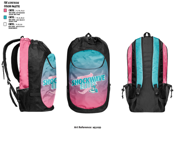 Gear Bag, Shockwave Elites, Baseball, Teamtime, Team time, sublimation, custom sports apparel, team uniforms, spirit wear, spiritwear, sports uniforms, custom shirts, team store, custom team store, fundraiser sports, apparel fundraiser