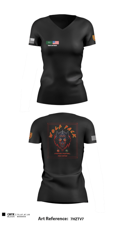 Wolf PAC-🚀🚀🚀 3395688 Women's Short Sleeve V-neck Shirt - 7