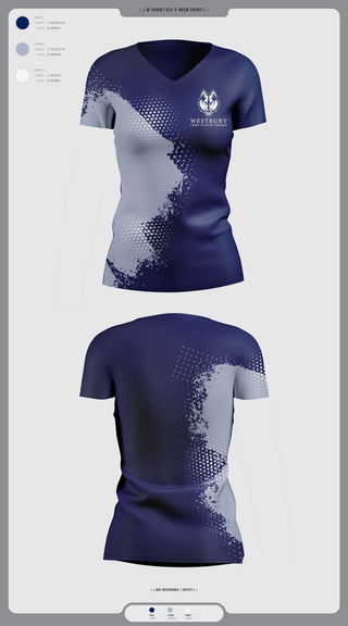 Womens Short Sleeve Vneck Shirt, Westbury Cross Country Huskies, Cross Country, Teamtime, Team time, sublimation, custom sports apparel, team uniforms, spirit wear, spiritwear, sports uniforms, custom shirts, team store, custom team store, fundraiser sports, apparel fundraiser