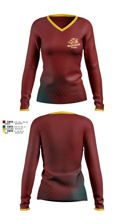 Wahadachi Judo 92846845 Women's Long Sleeve V-neck Shirt - 1 (1)