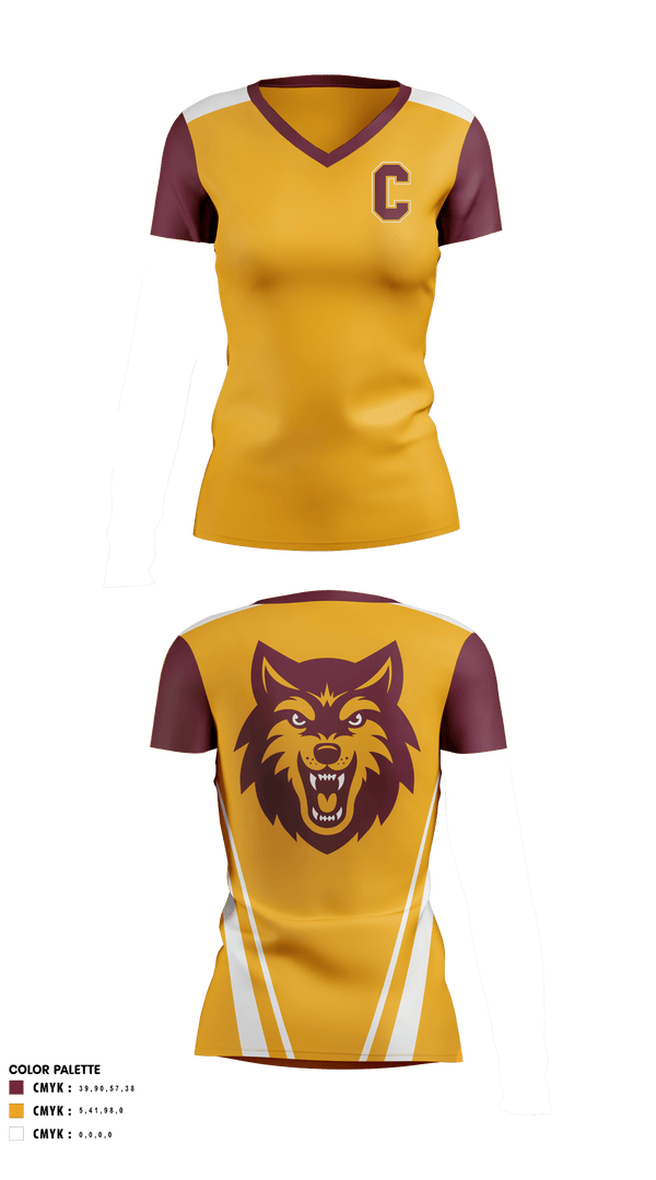 Women's Short Sleeve Vneck Shirt, Colonie Central High School Volleyball, Women's Volleyball, Teamtime, Team time, sublimation, custom sports apparel, team uniforms, spirit wear, spiritwear, sports uniforms, custom shirts, team store, custom team store, fundraiser sports, apparel fundraiser