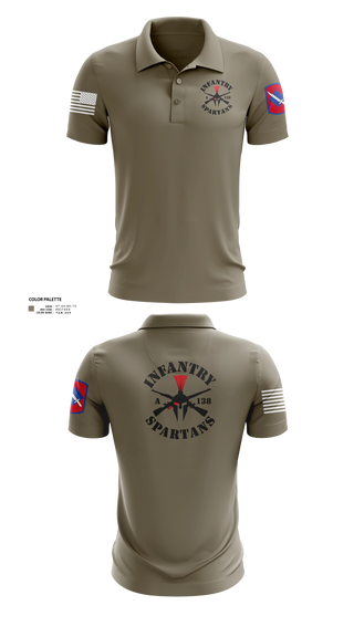 Short Sleeve Performance Polo, Alpha Company 1-138th Infantry Regiment, , Teamtime, Team time, sublimation, custom sports apparel, team uniforms, spirit wear, spiritwear, sports uniforms, custom shirts, team store, custom team store, fundraiser sports, apparel fundraiser