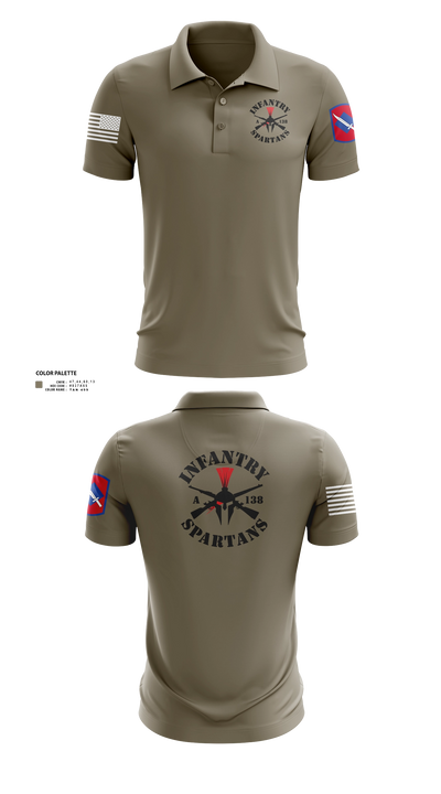 Alpha Company 1-138th Infantry Regiment 86891833 Short Sleeve Performance Polo - 202