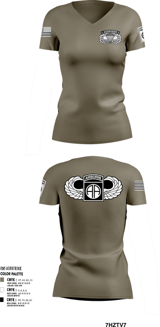 Women's Short Sleeve Vneck Shirt, 82nd airborne Division, Army, Teamtime, Team time, sublimation, custom sports apparel, team uniforms, spirit wear, spiritwear, sports uniforms, custom shirts, team store, custom team store, fundraiser sports, apparel fundraiser