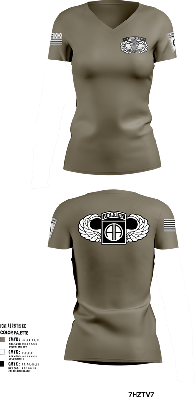 82nd airborne Division 775334 Women's Short Sleeve V-neck Shirt - 1