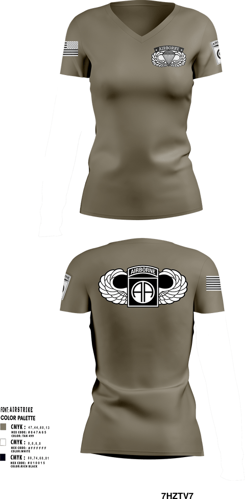 Women's Short Sleeve Vneck Shirt, 82nd airborne Division, Army, Teamtime, Team time, sublimation, custom sports apparel, team uniforms, spirit wear, spiritwear, sports uniforms, custom shirts, team store, custom team store, fundraiser sports, apparel fundraiser