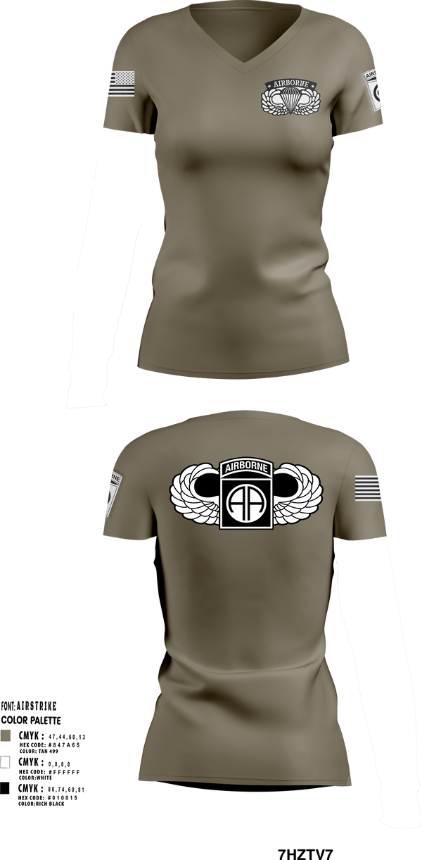 Women's Short Sleeve Vneck Shirt, 82nd airborne Division, Army, Teamtime, Team time, sublimation, custom sports apparel, team uniforms, spirit wear, spiritwear, sports uniforms, custom shirts, team store, custom team store, fundraiser sports, apparel fundraiser